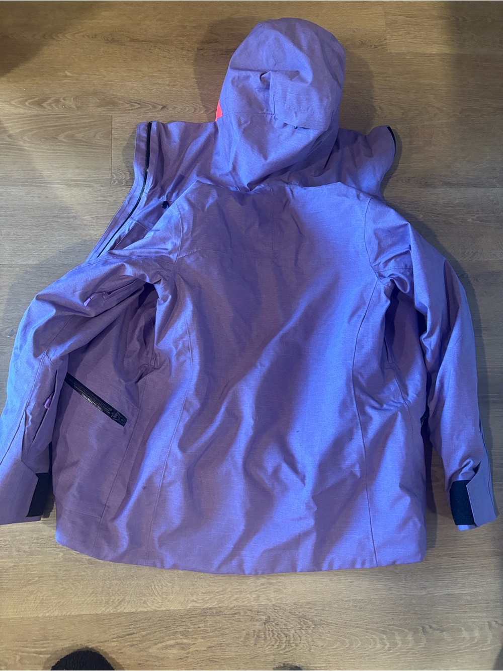 Women Purple Hooded ski Jacket